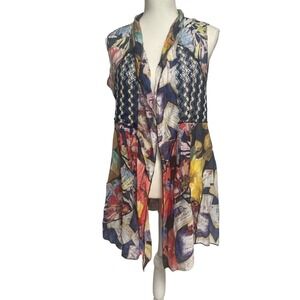 Soft Surroundings Lisse  Multicolor Print Vest Womens Small